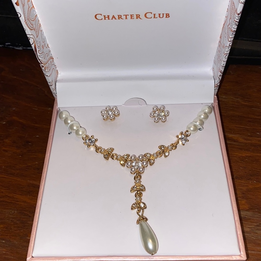 Brand new earrings and necklace set from Macys.